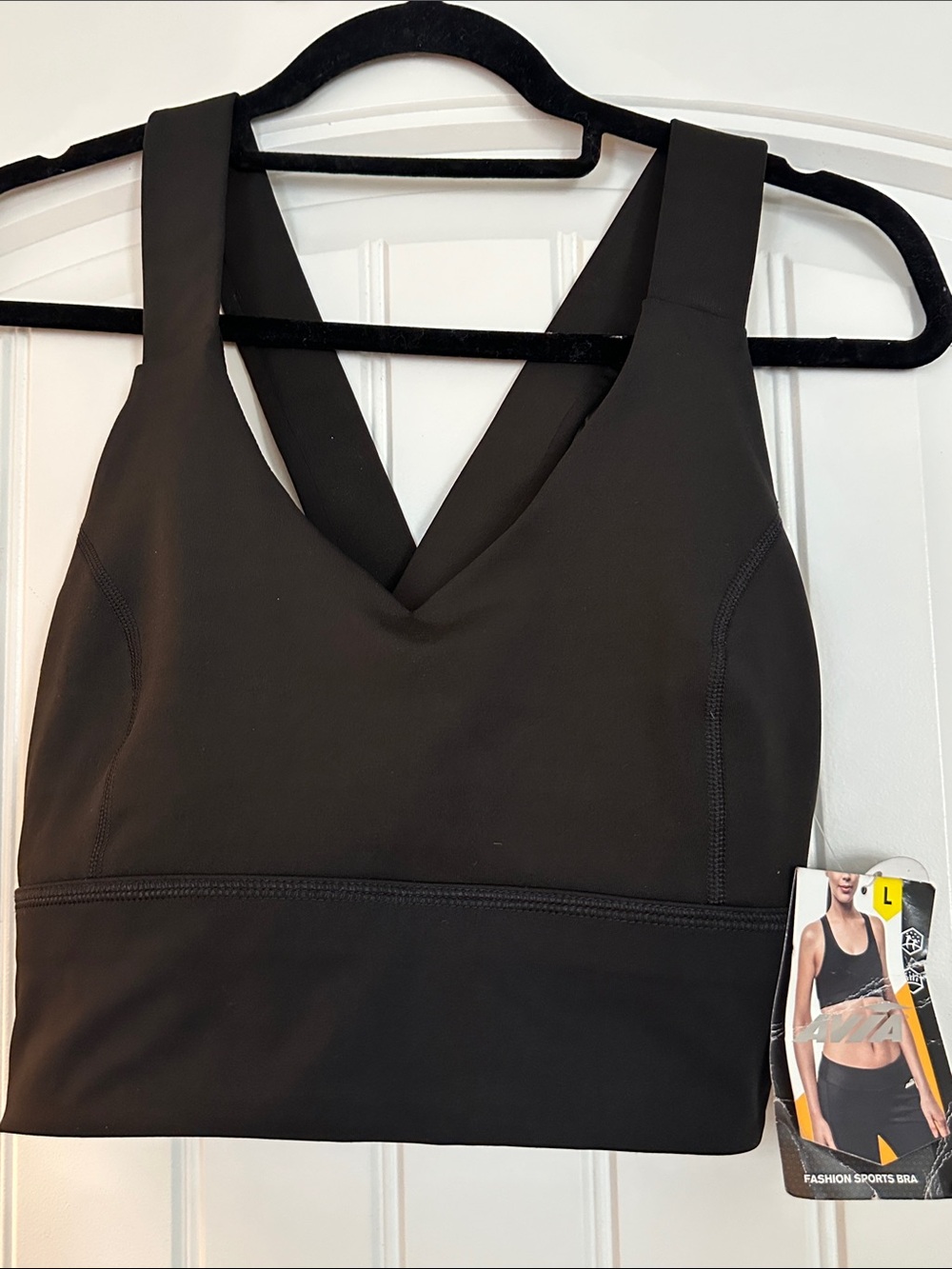 Black Sports Bra - medium impact size large